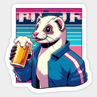 Vintage Ferret 90’s Anime designs Sticker